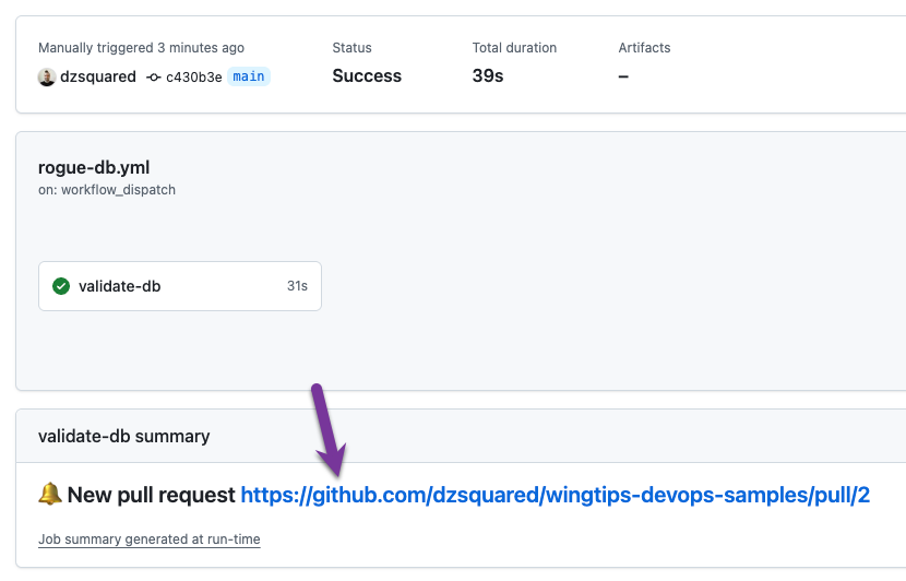 rogue db workflow summary